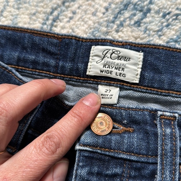 J CREW Womens Size 27 RAYNER Wide Leg High Rise Cropped Medium Wash Denim Jeans - Picture 3 of 6